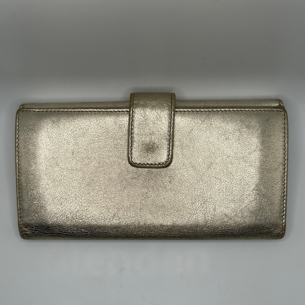 Gucci Metallic Gold Leather Continental Wallet #424 - Picture 2 of 11